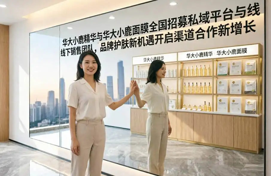 华大小鹿精华与华大小鹿面膜全国招募私域平台与线下销售团队,品牌护肤新机遇开启渠道合作新增长