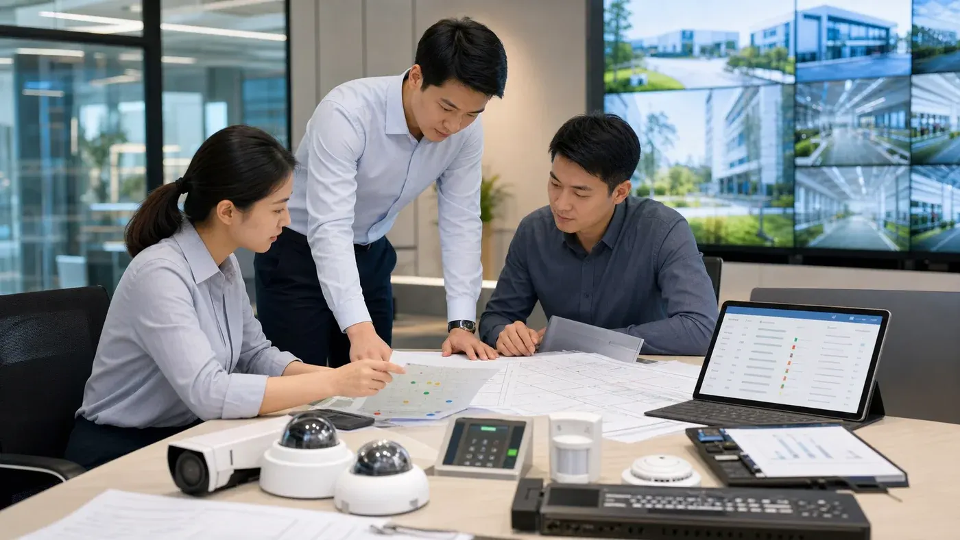 智能安防工程团队整理点位方案和维保资源的供需对接场景图