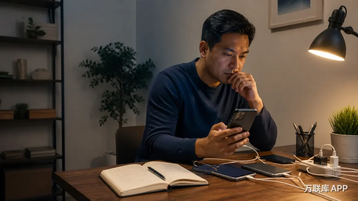 手机核对数字任务的编辑式配图｜万联库APP