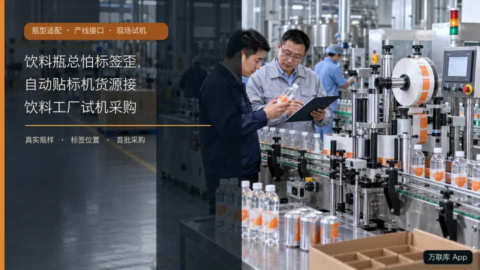 饮料瓶总怕标签歪，自动贴标机货源接饮料工厂试机采购