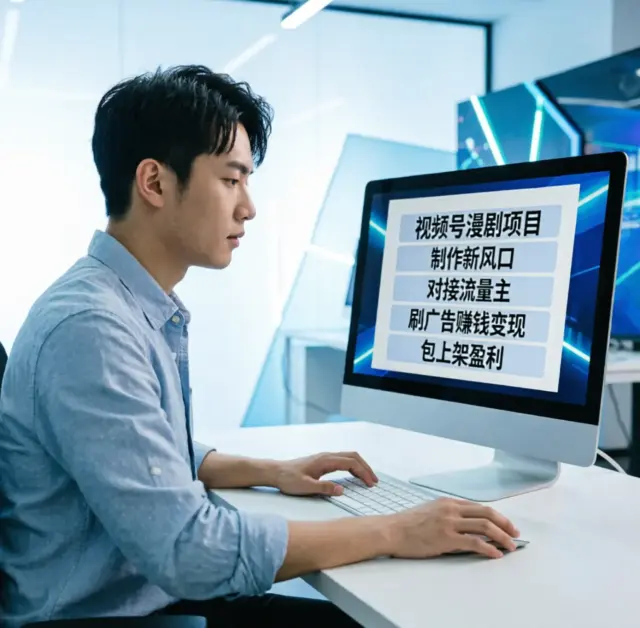 视频号漫剧项目制作新风口对接流量主刷广告赚钱变现包上架盈利-1